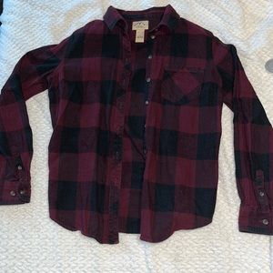 Black and burgundy flannel size small